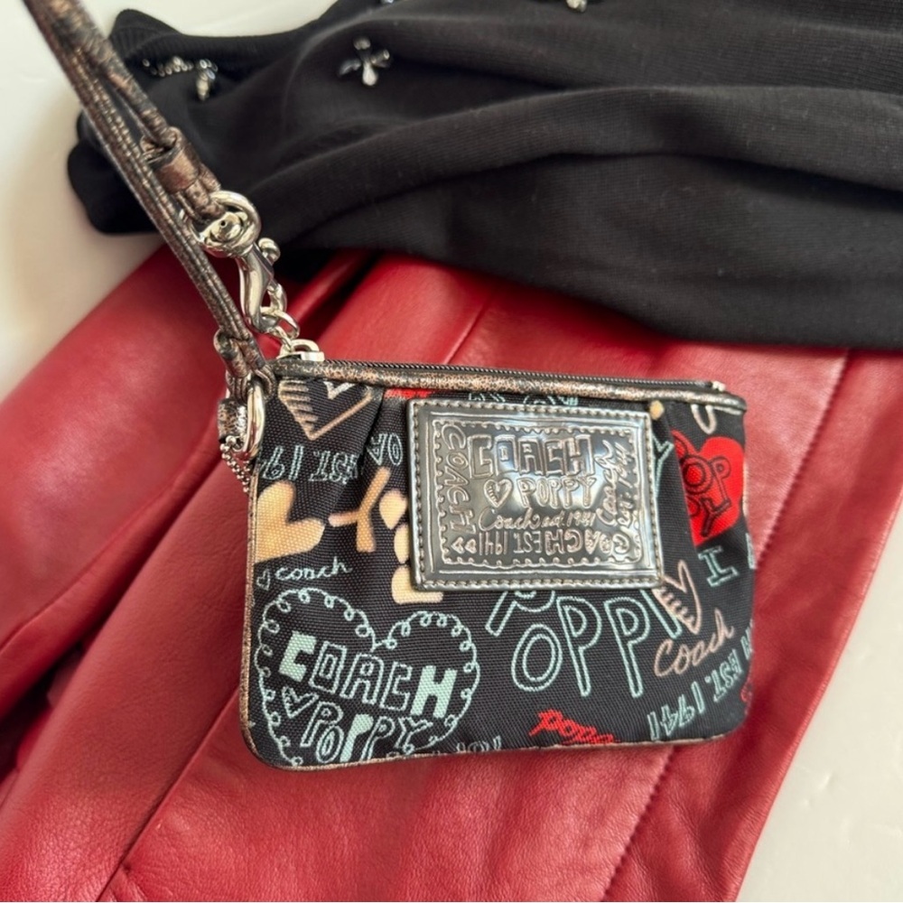 Coach Poppy Graffiti Wristlet